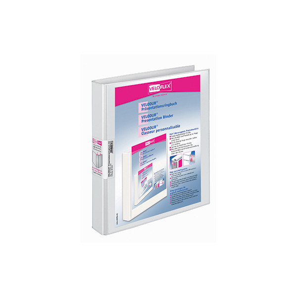 4000225003936 - Präsentationsringbuch VELODUR® 4143190 A4 4 Ringe 25mm Ring-Ø Pappe PP-Folie 2 Außentaschen weiß 4000225003936 Veloflex