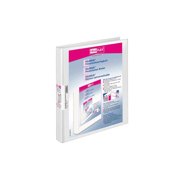 4000225004186 - Präsentationsringbuch VELODUR® 4144190 A4 4 Ringe 16mm Ring-Ø Pappe PP-Folie 2 Außentaschen weiß 4000225004186 Veloflex