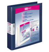 Präsentationsringbuch VELODUR® 4147150, A4 2 Ringe 30mm Ring-Ø Pappe/PP-Folie, 2 Außentaschen, blau