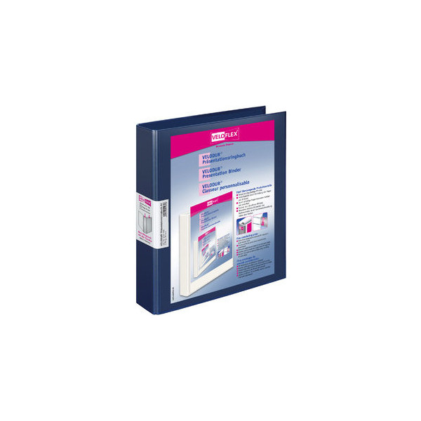 4000225414756 - Präsentationsringbuch VELODUR® 4147150 A4 2 Ringe 30mm Ring-Ø Pappe PP-Folie 2 Außentaschen blau 4000225414756 Veloflex