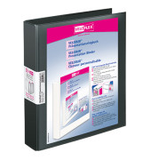 Präsentationsringbuch VELODUR® 4147180, A4 2 Ringe 30mm Ring-Ø Pappe/PP-Folie, 2 Außentaschen, schwarz
