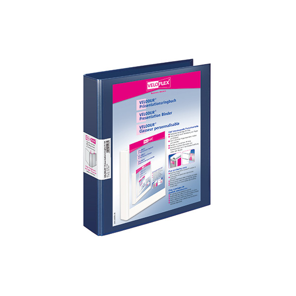 4000225414855 - Präsentationsringbuch VELODUR® 4148150 A4 4 Ringe 30mm Ring-Ø Pappe PP-Folie 2 Außentaschen blau 4000225414855 Veloflex