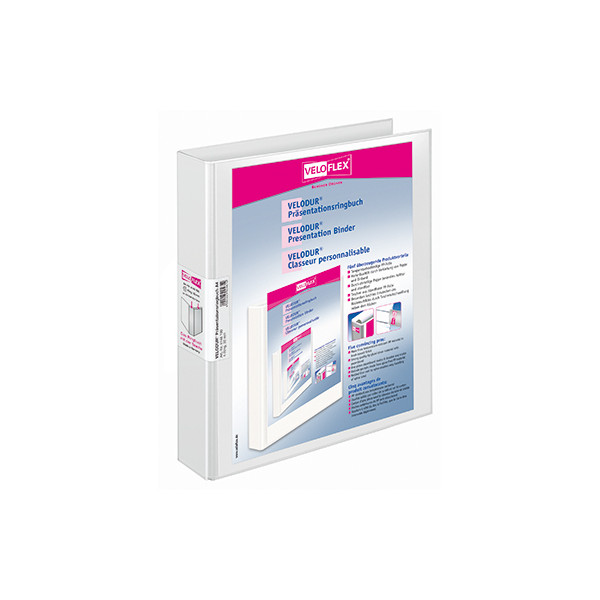 4000225004612 - Präsentationsringbuch VELODUR® 4148190 A4 4 Ringe 30mm Ring-Ø Pappe PP-Folie 2 Außentaschen weiß 4000225004612 Veloflex