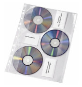 CD/DVD Hüllen PVC für 3 CD-Rom für A4