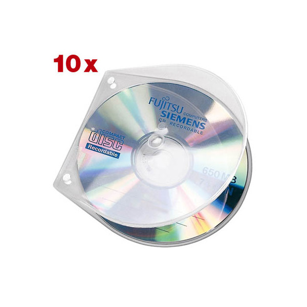 4000225436505 - CD DVD-Hülle Velobox für 1 CD transparent 125x125x4mm mit Abheftlochung 4000225436505 4365 000 10 Stück