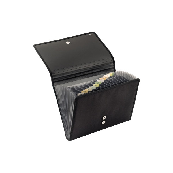 4000225025020 - Fächermappe Office 4445 880 A4 mit 12 Fächern 12-teilig blanko Textil schwarz 4000225025020 Veloflex