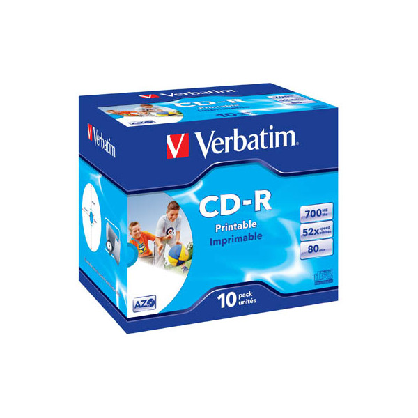 0023942433255 - 52x CD-R 12cm 1x10 Verbatim Data Life Plus JC CD-R 80   700MB 52x printable 43325 0023942433255