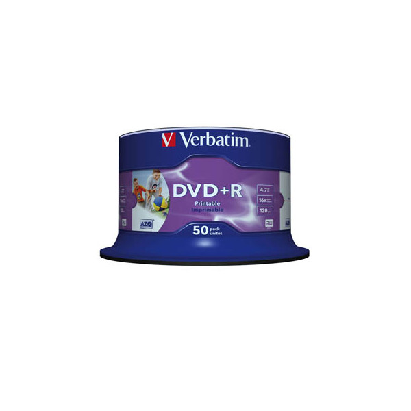 0023942435129 - 7GB 16x Speed DVD+R 12cm 1x50 Verbatim DVD+R 47GB 16x Speed wide printable NON-ID 43512 0023942435129