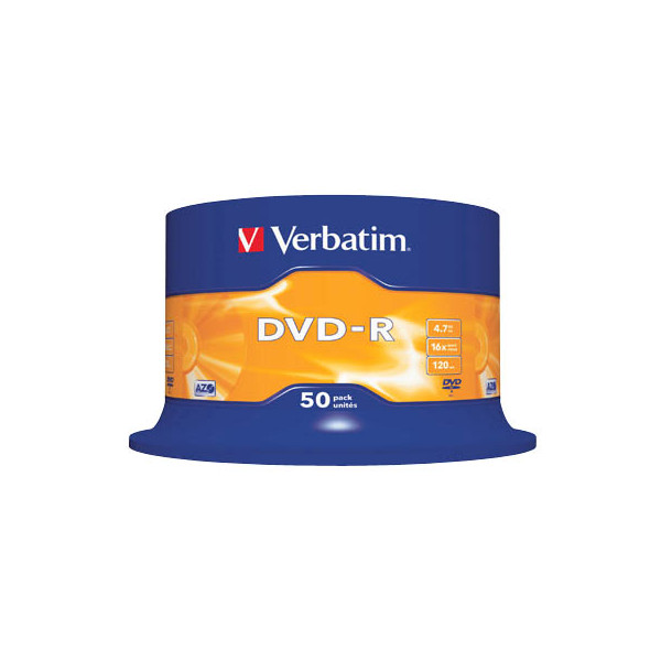 0023942435488 - 7GB 16x Speed DVD-R 12cm 1x50 Verbatim DVD-R 47GB 16x Speed matt silver 43548 0023942435488