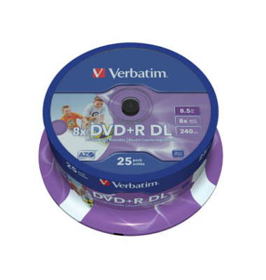 DVD-Rohlinge 43667 DVD+R, Double Layer, einmal, 8,5 GB / 240 Min, Spindel 
