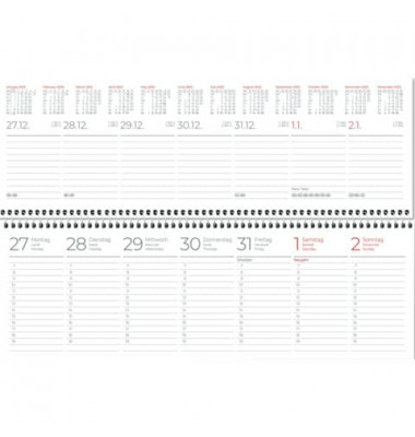 Schreibtischquerkalender 116-0015 1Woche/2Seiten 29,6x9,9cm 2022