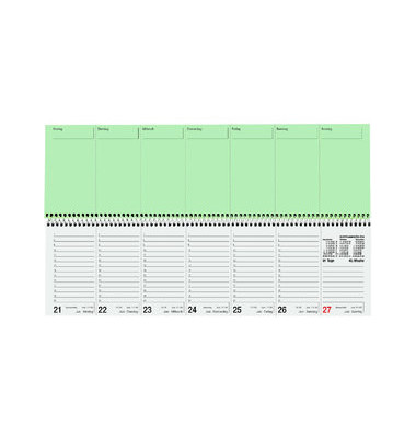 Schreibtischquerkalender Perfo XL 136-0700 1Woche/2Seiten 36,2x10,6cm 2022 Recycling