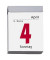 Tagesabreißkalender 302-0000, 1 Tag / 1 Seite, 5,4x7,2cm, 2025