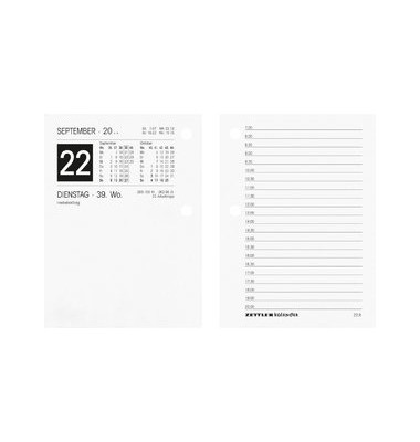 Kalendereinlage 336-0000, 1 Tag / 2 Seiten, 80x108mm (A7), 2025