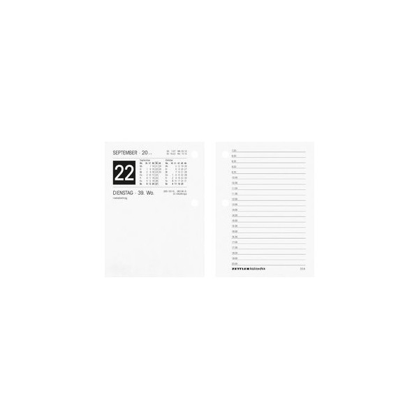 Zettler Kalendereinlage 336-0000, 1 Tag / 2 Seiten, 80x108mm (A7), 2026 4069095014640 Zettler