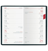 Taschenkalender 540-1001, farbig sortiert, 1 Woche / 1 Seite, 9,5x16cm (A6), 2026