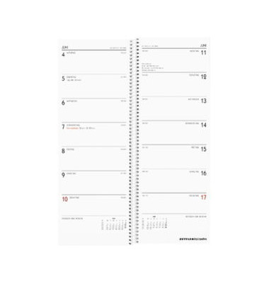 Buchkalender 718-0001, Vormerker, grau/wei&szlig;, 1 Woche / 1 Seite, 10,5x29,7cm, 2027
