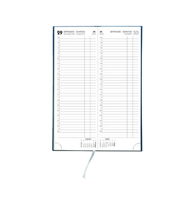 Buchkalender 808-0001, Vormerker, farbig sortiert, 1 Seite / 1 Tag, 10,4x29,6cm, 2025