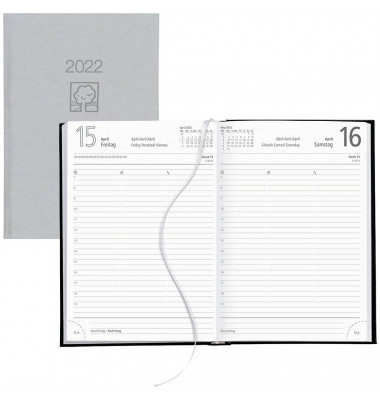 Buchkalender 876-0703 1Tag/1Seite 14,5x21cm (A5 ca.) 2022 Recycling