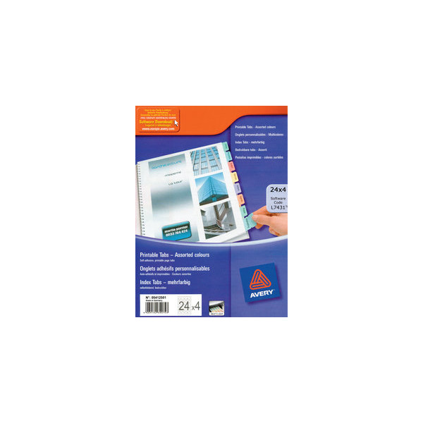 AVERY Zweckform Registertabs farbig 32 x 13mm 4004182640753 AVERY Zweckform 96 Stück