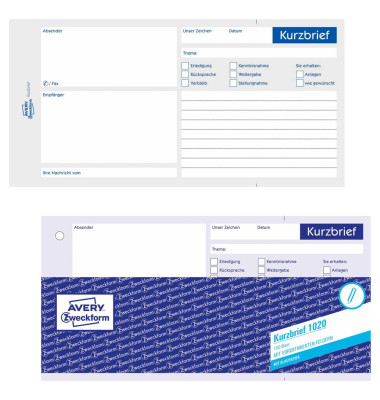 Kurzbrief 21x9,9cm 100 Blatt Kurzbrief 21x9,9cm 100 Blatt
