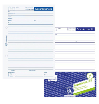 Gesprächsnotiz 1210 weiß A5 50 Blatt Gesprächsnotiz 1210 weiß A5 50 Blatt