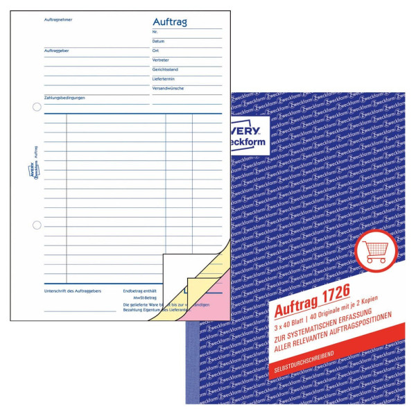 4004182017265 - Auftragsbuch A5 selbstdurchschreibend 4004182017265 AVERY Zweckform