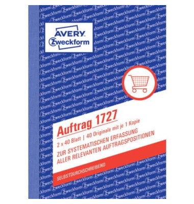 Auftrag selbstduchschreibend A6 2x40 Blatt