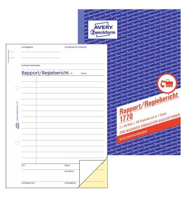 Rapportbuch 1770 zum Nachweis erbrachter Bauleistungen, A5, 2x 40 Blatt