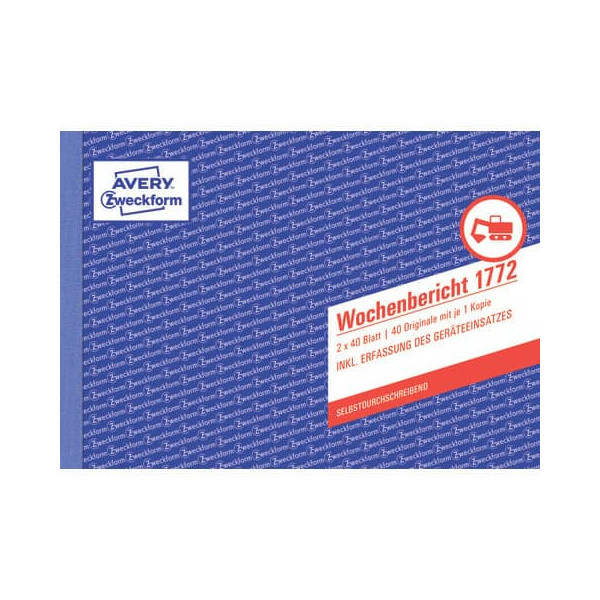 4004182017722 - Wochenbericht DIN A5 quer selbstdurchschreibend 1 Durchschlag 2 x 40 Bl