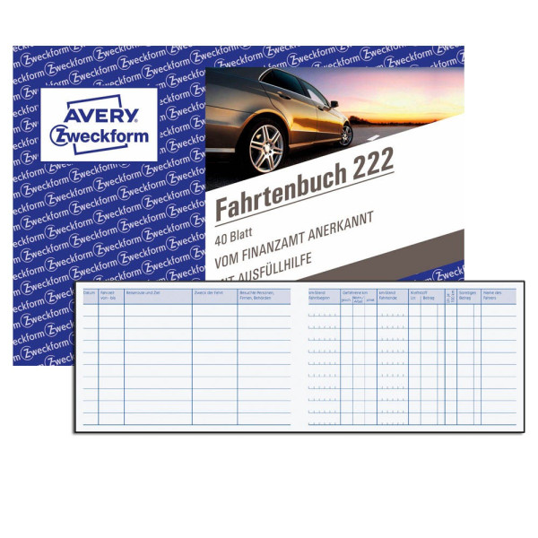 AVERY Zweckform Fahrtenbuch 222 A6-quer - Bürobedarf Thüringen