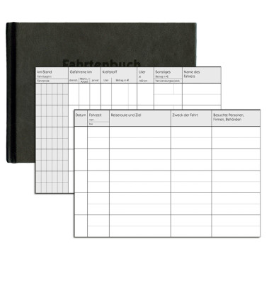 Fahrtenbuch A6 fester Einband 48 Blatt