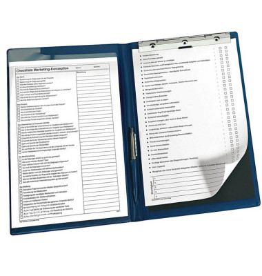 Klemmbrettmappe 2301, A4, blau, Polyvinylchlorid (PVC)
