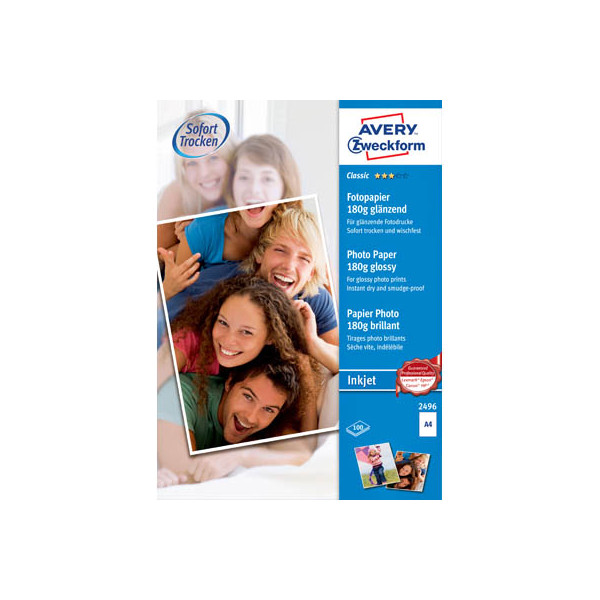 4004182024966 - Fotopapier Classic 2496 A4 für Inkjet 180g weiß glänzend einseitig bedruckbar 4004182024966 100 Stück