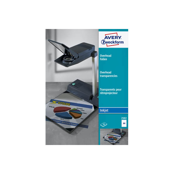4004182025024 - Inkjetfolie 2502 A4 für Inkjetdrucker 011mm Overhead-Folie transparent klar 4004182025024 Zweckform 2502 50 Stück