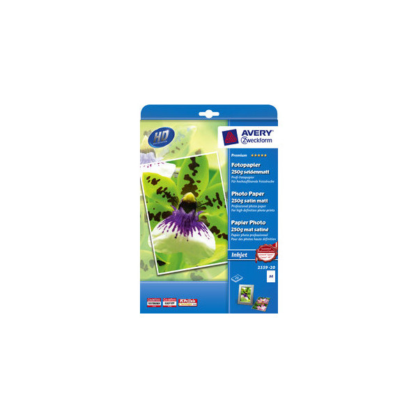 4004182410165 - Fotopapier Premium 2559-20 A4 für Inkjet 250g weiß seidenmatt einseitig bedruckbar 4004182410165 20 Blatt