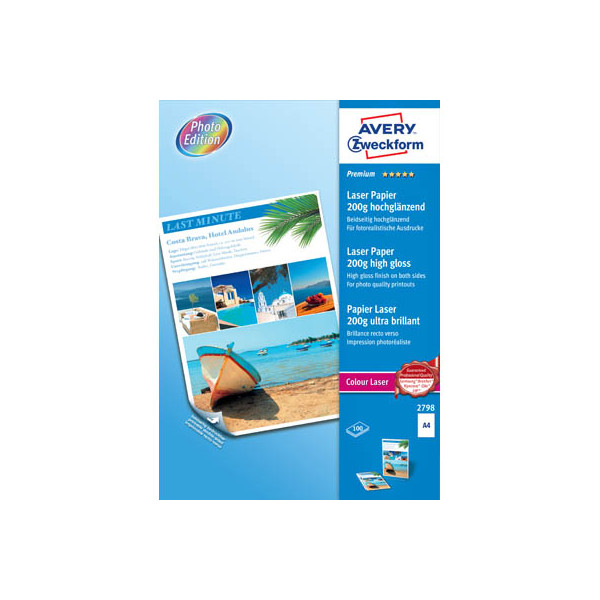 4004182026021 - Fotopapier Premium 2798 A4 für Laser 200g weiß hochglänzend beidseitig bedruckbar 4004182026021 100 Blatt