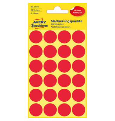 Markierungspunkte 3004 rot Ø 18mm 96 Stück Markierungspunkte 3004 rot Ø 18mm 96 Stück