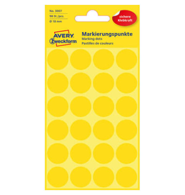 Markierungspunkte 3007 leuchtgelb Ø 18mm 96 Stück Markierungspunkte 3007 leuchtgelb Ø 18mm 96 Stück
