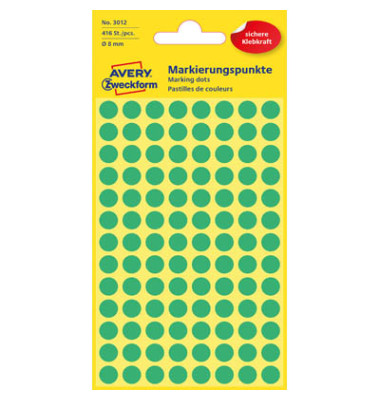 Markierungspunkte 3012 grün Ø 8mm 416 Stück Markierungspunkte 3012 grün Ø 8mm 416 Stück