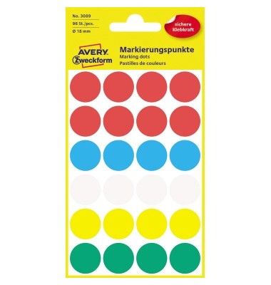 Markierungspunkte 3089 farbig sortiert Ø 18mm 96 Stück Markierungspunkte 3089 farbig sortiert Ø 18mm 96 Stück
