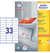 Etiketten ultragrip 3421, weiß 70x25,4mm, rechteckig, 