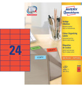Etiketten 3448, rot, 70x37mm, rechteckig