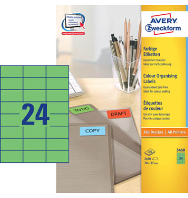 Etiketten GRÜN 3450 70 x 37 mm 2400 Stück Etiketten GRÜN 3450 70 x 37 mm 2400 Stück