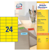 Etiketten 3451, gelb, 70x37mm, rechteckig