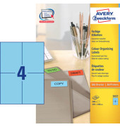 Etiketten 3457, blau, 105x148mm, rechteckig