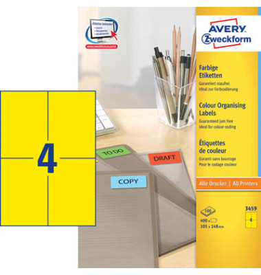 Etiketten GELB 3459 105 x 148 mm