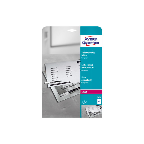 4004182034828 - Kopierfolie 3482 A4 für S W-Laserdrucker Farb-Laserdrucker S W-Kopierer Farb-Kopierer 014mm selbstklebend transparent   25 St