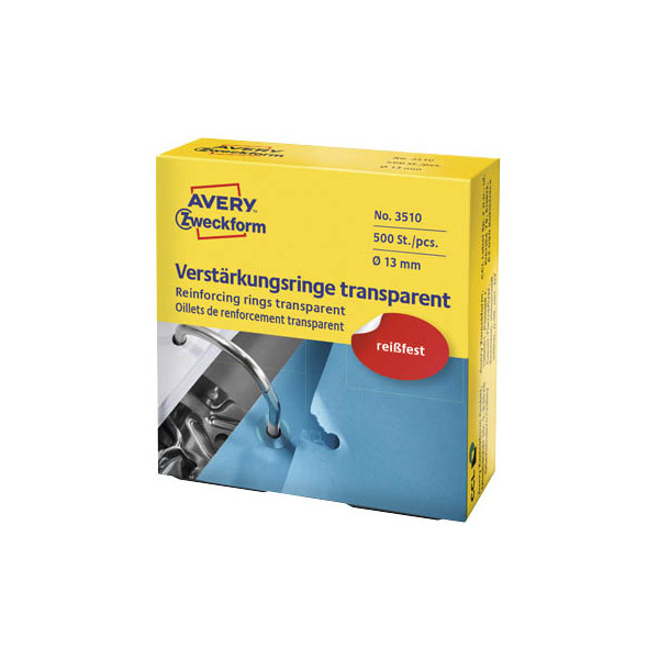 4004182035108 - AVERY Zweckform Economy 3510 Verstärkungsringe PP (Polypropylen) Transparent 13 (Ø) mm 500 Stück