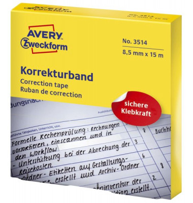 Korrekturband 3514 weiß, 8,5mm x 15m, 